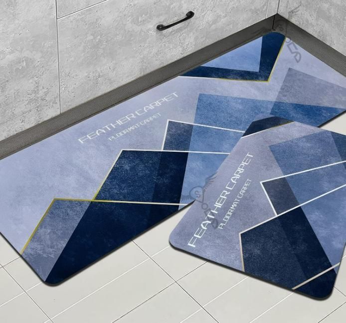 Anti skipRubber Floor Mat with Runner Geometric Pattern